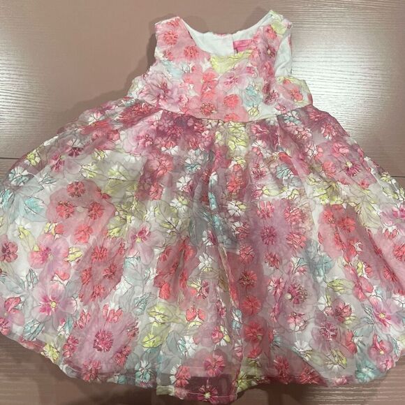 Isaac Mizrahi New York Baby Girl Floral Sleeveless Dress, 18 Months - Picture 1 of 4